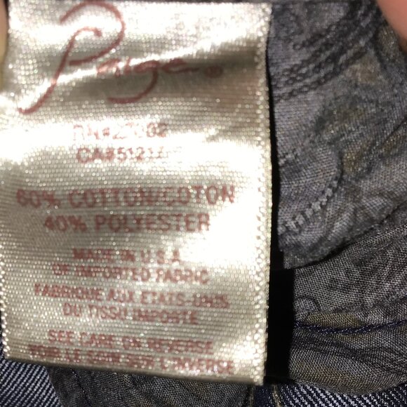 Paige Hidden Hills Straight Jeans Dark Wash Size 31 - Picture 13 of 13